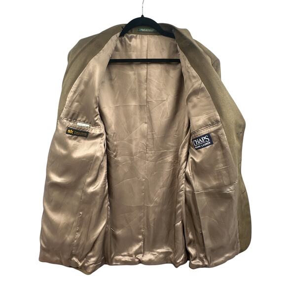 Chaps Ralph Lauren Blazer Jacket 40T Sport Coat Microfiber Green Academia Career - Picture 3 of 16